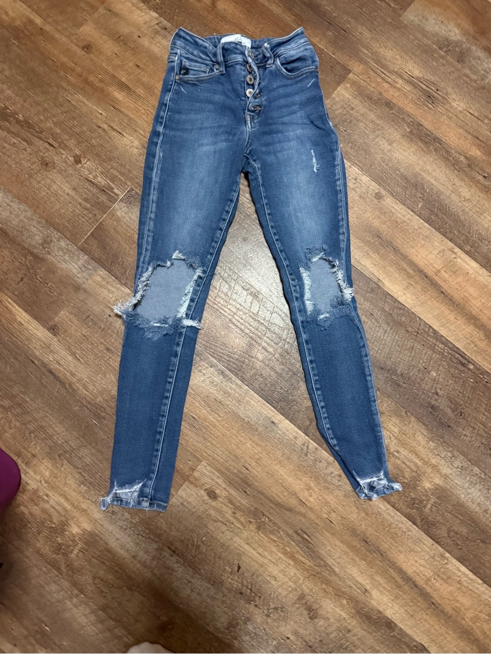 KanCan Distressed Dark Blue Skinny Jeans